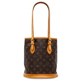 Louis Vuitton Brown Monogram Petit Bucket Marron