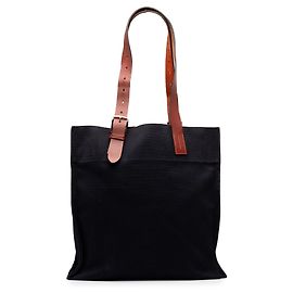 Hermès Blue Toile Etriviere Shopping Tote Blue Navy blue