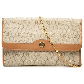 Dior Beige Honeycomb Coated Canvas Chain Shoulder Bag Beige