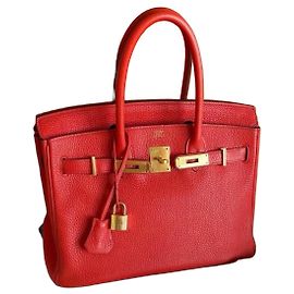 Hermès Birkin 30 Togo Leather Handbag Coral