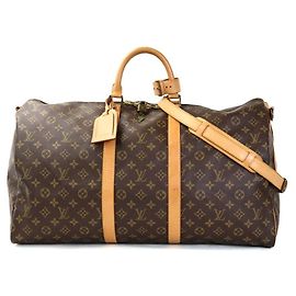 Louis Vuitton Keepall Bandoulière 55 Boston Bag Marron Monogramme