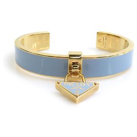 Prada Light Blue and Gold Bangle Golden Light blue