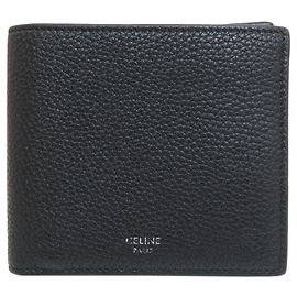 Céline Celine Bifold Geldbörse aus schwarzem Leder Schwarz