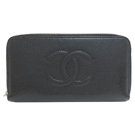 Portamonete Chanel in pelle nera Nero