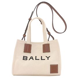 Bally 2-Way Canvas Handbag for Women White