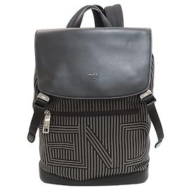 Fendi Logo Canvas Backpack/Daypack Black