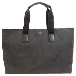 Gucci Black Canvas Tote Bag Black