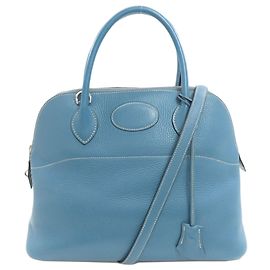 Hermès Sac à main Hermes Bolide 31 en Blue Jean Bleu