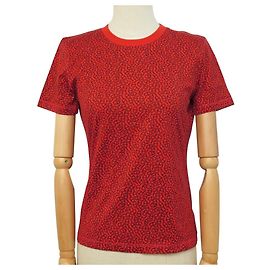 Hermès NUOVA T-SHIRT HERMES H MICRO JERSEY JACQUARD 36 S CHAINE D'ANCRE H4E4620 TOP Rosso