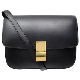 Céline BORSA A MANO CELINE CLASSIC MEDIUM IN PELLE BOX NERA CON TRACOLLA Nero