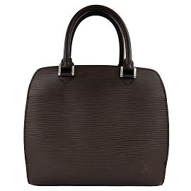 Bolsa de mão Louis Vuitton Pont Neuf em couro Epi Marrom
