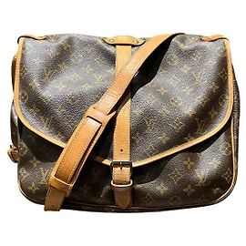 Louis Vuitton Saumur 35 Monogram Shoulder Bag Brown