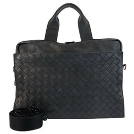 Mallette Bottega Veneta en cuir Maxi Intrecciato Noir