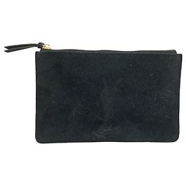 Autre Marque Yves Saint Laurent Suede Pouch Black