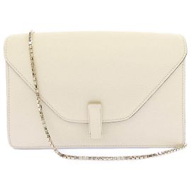Borsa a tracolla Iside in vitello Valextra Marrone Beige