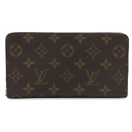 Cartera larga con cremallera Louis Vuitton Monogram Castaño