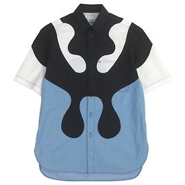 Camisa Burberry de manga curta em algodão Preto Branco Azul
