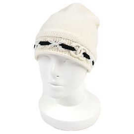 Gorro de punto de cachemira CHANEL COCO Mark Negro Blanco