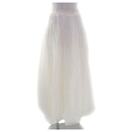Gonna in seta Christian Dior Bianco Bianco sporco
