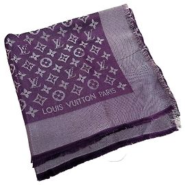 Louis Vuitton Monogram Silk Stole Purple