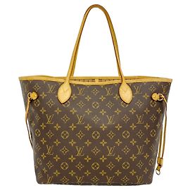Borsa Tote Louis Vuitton Monogram Neverfull MM Marrone
