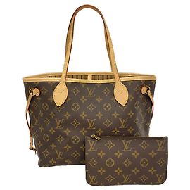 Borsa Tote Louis Vuitton Monogram Neverfull PM Marrone
