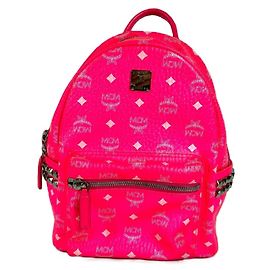 Sac à dos MCM en cuir rose Rose