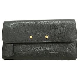 Louis Vuitton Monogram Empreinte Portefeuille Pont Neuf Long Wallet Noir
