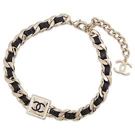Gargantilla Chanel de piel y metal Otro