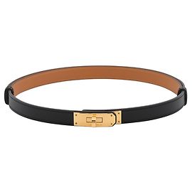 Hermès Cinturón Hermes Kelly en piel Epsom negra Negro