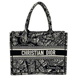 Sac cabas Christian Dior en toile noire Noir