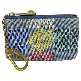 Portamonete Louis Vuitton in Denim Damier Blu Blu