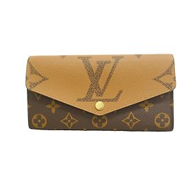 Louis Vuitton Monogram Giant Reverse Portefeuille Sarah Long Wallet Castaño