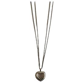 Colar Chopard Happy Curves em ouro branco 18 quilates e diamantes Prata Branco