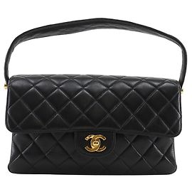 Chanel Vintage Double Sided Quilted Lambskin Large Noir