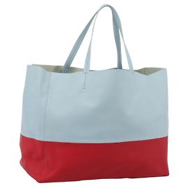 Céline Celine Horizontal Bi-Cabas Leather Large Azul