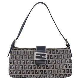 Fendi Baguette Zucca Canvas Small Navy blue