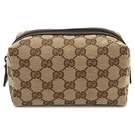 Neceser Gucci GG Canvas Castaño Beige