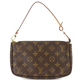 Bolso Louis Vuitton Monogram Pochette Accessoires Castaño Monograma