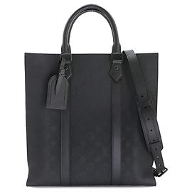 Louis Vuitton Monogram Taurillon Sac Plat Tote Handbag Black