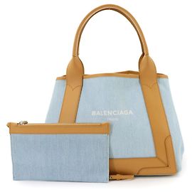 Borsa Cabas Small Balenciaga Navy Marrone Blu