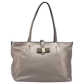 Salvatore Ferragamo Vala tote Leather Silvery
