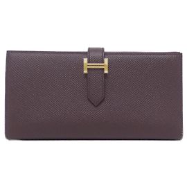 Hermès Carteira Hermes Bearn Soufflé Verso Marrom