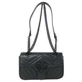 Bolsa de Ombro Gucci GG Marmont Preto