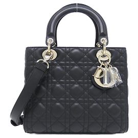 Christian Dior Lady Medium Handbag Black