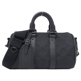 Louis Vuitton Taurillon Monogram Keepall Bandoulière Schwarz
