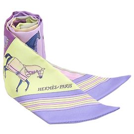 Hermès Pañuelo de seda Hermes Twilly Púrpura