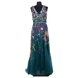 Vestido Elie Saab em seda verde Verde