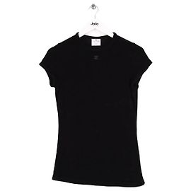 Camiseta negra de viscosa Courreges Negro