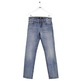 Vaqueros rectos Fendi azules de algodón Azul